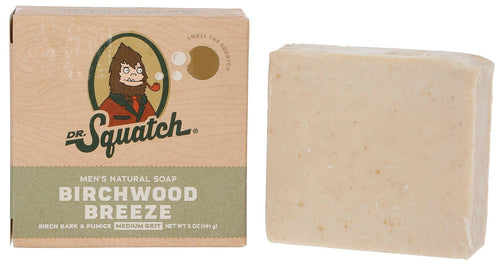 Dr. Squatch Birchwood Breeze Bar Soap with Medium Grit, 5 oz