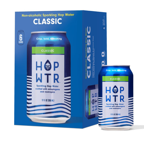 HOPWTR Classic Sparkling Hop Water, 12 oz (Pack of 6)
