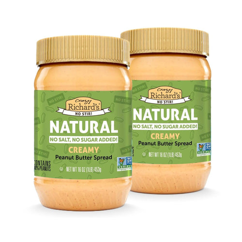 Crazy Richard's Creamy No Stir Peanut Butter, 16 oz (Pack of 2)