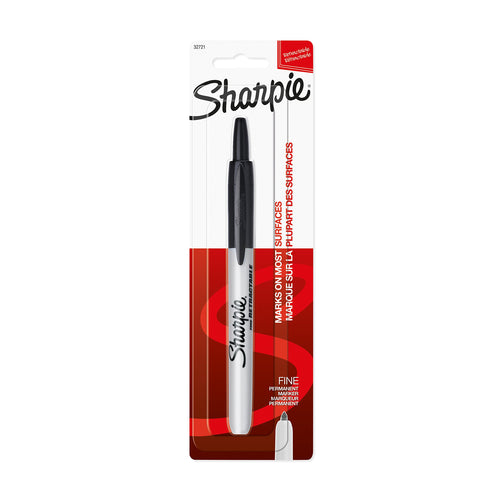Sharpie Retractable Permanent Marker, Fine Point, Black