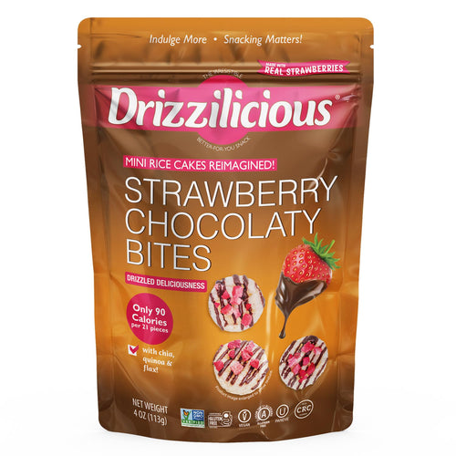 Drizzilicious Strawberry Chocolaty Bites Mini Rice Cakes, 4 oz