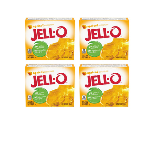 Jell-O Gelatin Dessert Mix, Apricot, 3 oz (Pack of 4)