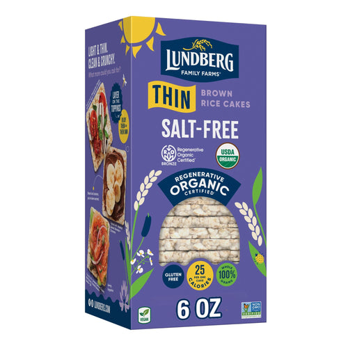 Lundberg Organic Thin Stackers, Salt-Free, 6 oz