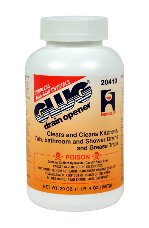 Oatey Hercules Glug Crystals Drain Opener, 20 oz