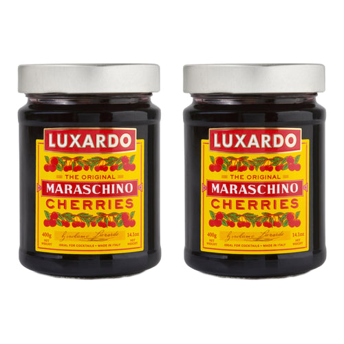 Luxardo Gourmet Cocktail Maraschino Cherries, 400 g Jar (Pack of 2)