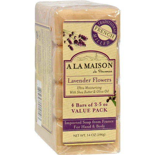 A La Maison Lavender Flower Bar Soap, 4 Pack