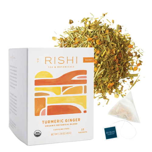 Rishi Tea Turmeric Ginger Organic Tea, 15 Sachet Bags