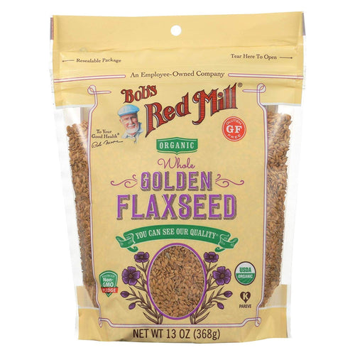 Bob's Red Mill Organic Golden Flaxseeds, 13 oz (Pack of 6)