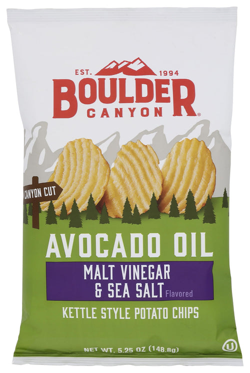 Boulder Canyon Canyon Cut Avocado Oil Vinegar & Salt Potato Chips, 5.25 oz