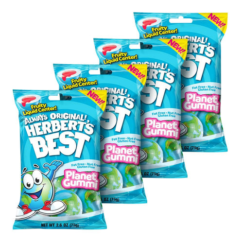 Herbert's Best Planet Gummi Gummy Candy, Peg Bags (Pack of 4)