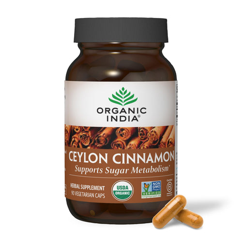 Organic India Ceylon Cinnamon Supplement, 90 Capsules
