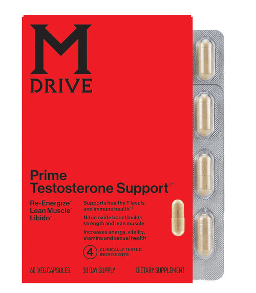 M Drive Prime Men's T-Support Energy, Focus and Lean Muscle, 60 Count
