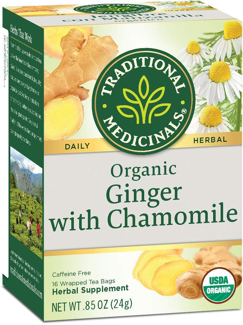 Traditional Medicinals Organic Ginger with Chamomile Tea, 16 Tea Bags