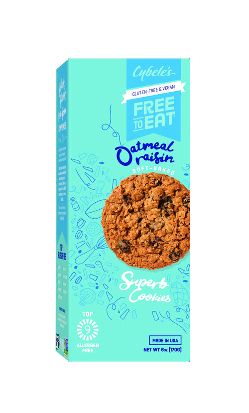 Cybele's Free to Eat Gluten-Free & Vegan Cookies, Oatmeal Raisin, 6 oz