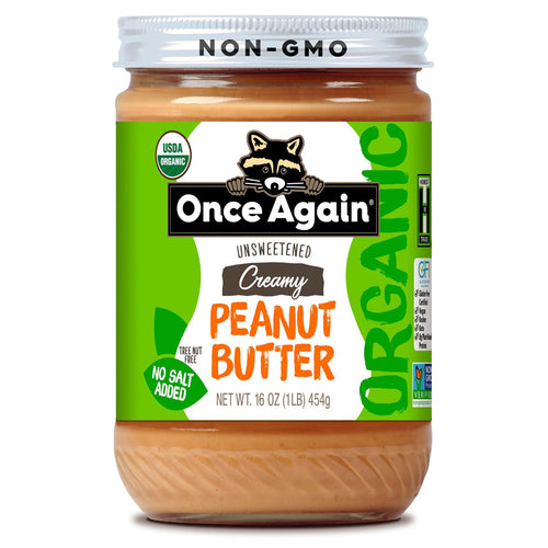 Once Again Organic Creamy Peanut Butter, No Sugar Added, 16 oz