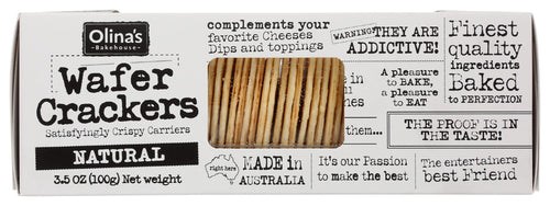Olinas Bakehouse Natural Wafer Crackers, 3.5 oz (Pack of 12)