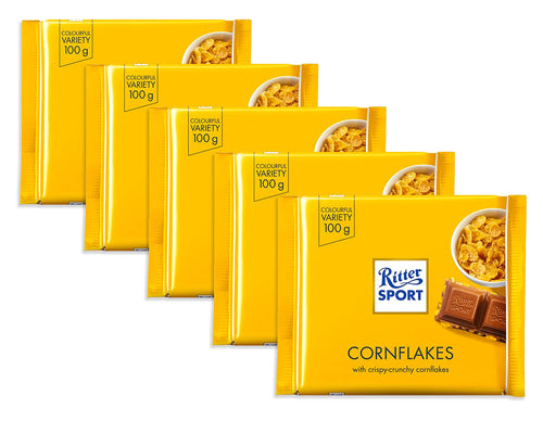 Ritter Sport Knusper-Flakes Chocolate Bar, 100 g (Pack of 5)