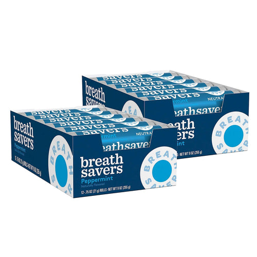 Breathsavers Peppermint Mints, 12 Count (Pack of 2)