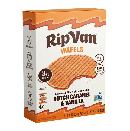 Rip Van Wafels Dutch Caramel and Vanilla Wafel Cookies, 4.64 oz