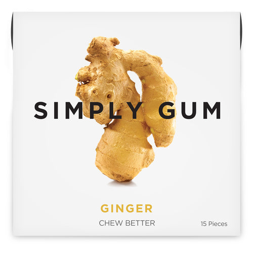 Simply Plastic-Free Ginger Natural Chewing Gum, 15 Pieces