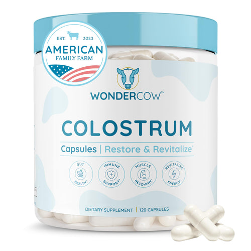 WonderCow Colostrum Capsules, Unflavored, 30 Servings