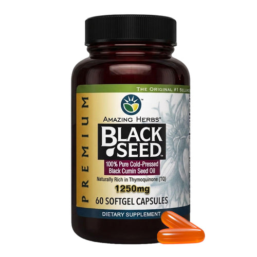 Amazing Herbs Black Seed Oil, 1250 mg, 60 Softgels