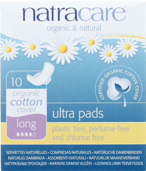 Natracare Ultra Long Pads, 10 Count (Pack of 6)