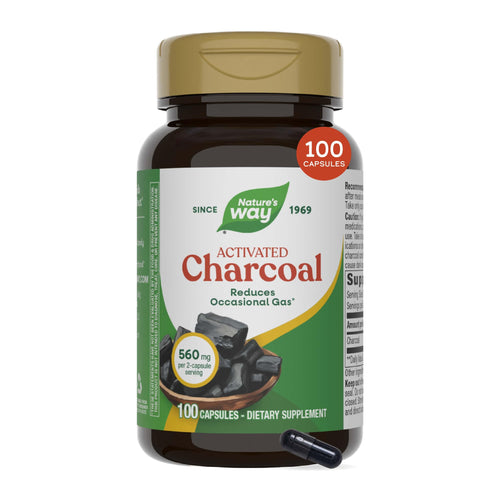 Nature's Way Activated Charcoal Supplement, 100 Capsules