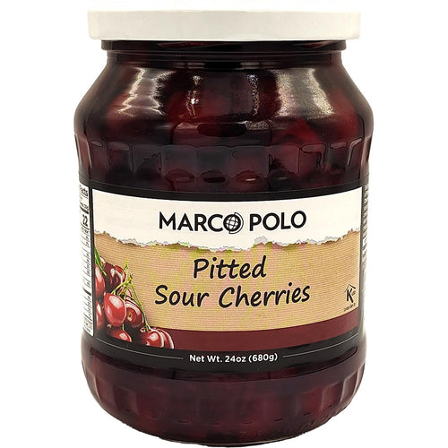 Marco Polo Pitted Sour Cherries, Imported from Hungary, 24 oz