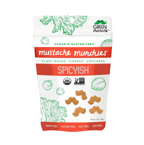 Mustache Munchies Organic Baked Spicyish Crackers, 4 oz (3 Count)
