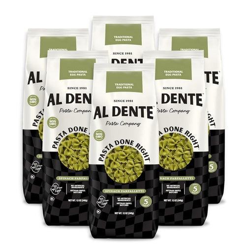 Al Dente Spinach Farfalletti Egg Pasta, 12 oz (Pack of 6)