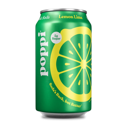 Poppi Sparkling Prebiotic Soda, Lemon Lime, 12 fl oz