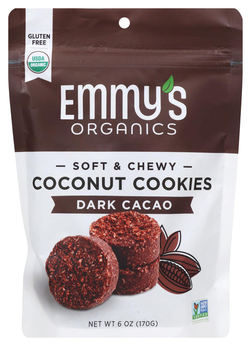 Emmy's Organics Coconut Cookies, Dark Cacao, 6 oz