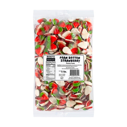 Kervan Foam Bottom Strawberry Gummy Candy, 5 lb Bulk Bag