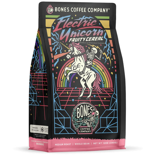 Bones Coffee Electric Unicorn Ground Coffee, 12 oz