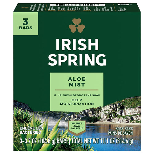 Irish Spring Aloe Deodorant Bath Bar, 3.75 oz (3 Count)