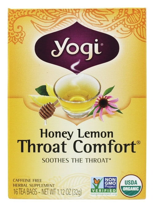 Organic Honey Lemon Throat Comfort Tea, 16 Bags
