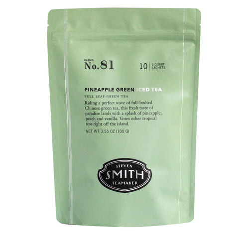 Steven Smith Teamaker Pineapple Green Iced Tea, 10 One-Quart Sachets