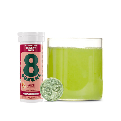 8Greens Supergreens Effervescent Tablets, Peach, 10 Servings