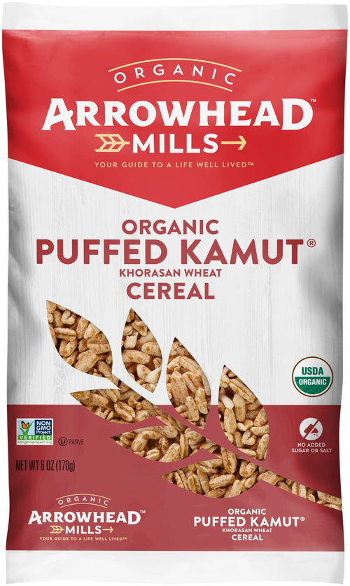 Arrowhead Mills Organic Puffed Kamut Cereal, 6 oz Bag (Pack of 3)