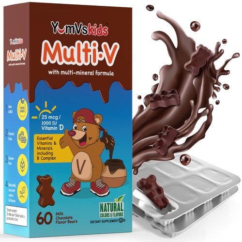 Yum V's Multi-Vitamin Plus Mineral Formula, Milk Chocolate, 60 Count