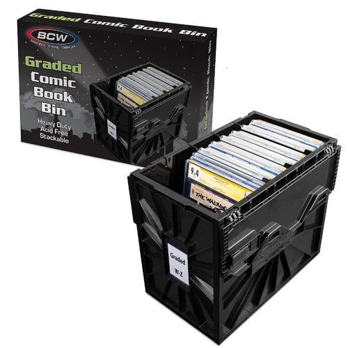 BCW Graded Comic Book Bin with Partitions, Black