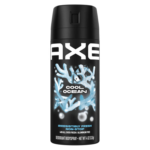 AXE Dual Action Cool Ocean Body Spray Deodorant for Men, 4 oz