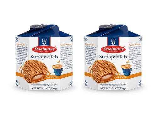 Daelmans Caramel Stroopwafels, Soft Toasted Dutch Waffles (Pack of 2)