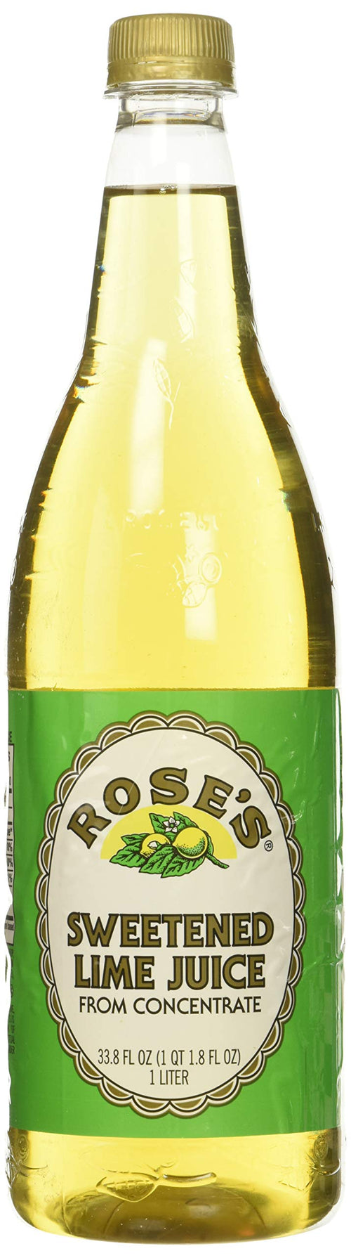 Rose's Sweetened Lime Juice, 1 Liter (33.8 fl oz) (Pack of 2)