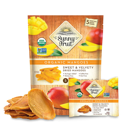Sunny Fruit Soft Organic Dried Mangoes (5 Portion Packs)