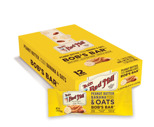 Bob's Red Mill Peanut Butter Banana & Oats Snack Bar, 12 Count