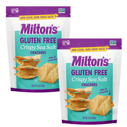 Milton's Gluten-Free Crispy Sea Salt Crackers, 4.5 oz (Pack of 2)