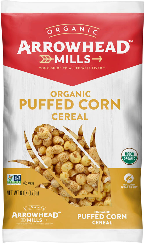 Arrowhead Mills Organic Puffed Corn Cereal, 6 oz (Pack of 2)