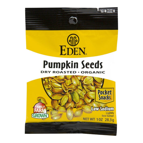 Eden Organic Pumpkin Seeds, Dry Roasted and Salted, 1 oz (Pack of 12)